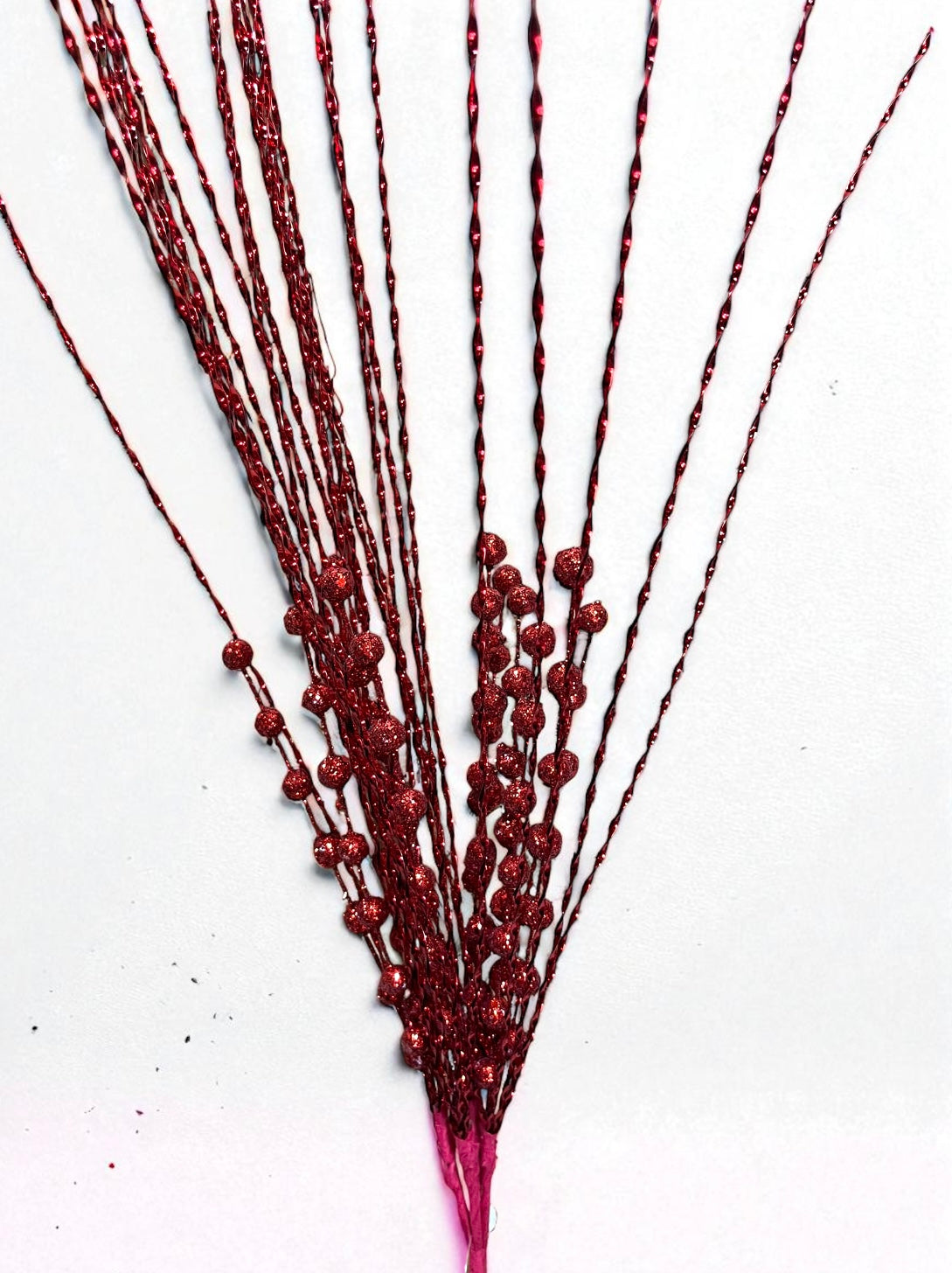 Follaje artificial sombrilla y bolas pequeñas rojo 38cm (DTI00423R) 413