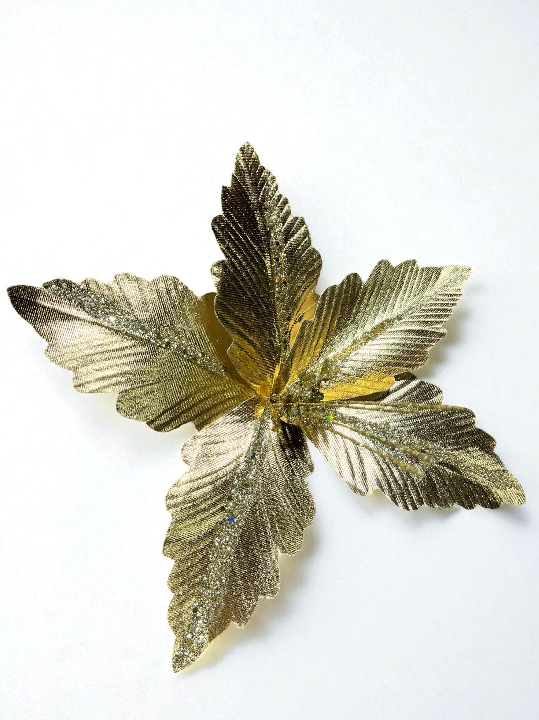 Flor artificial de 5 pétalos dorado metalizado 32cm (FLA02048MtG) 444