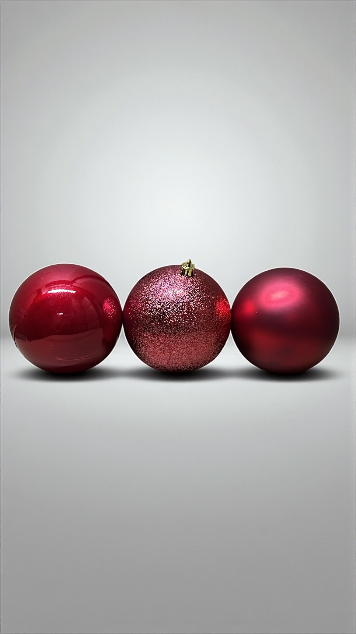 Tarro de 3 bolas navideñas rojas 12cm (BHK01260R)