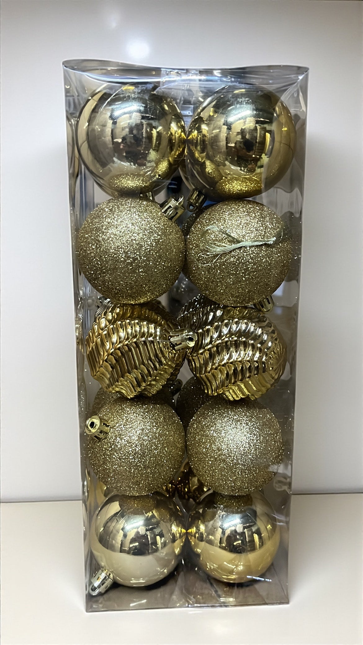 Paquete de 20 bolas navideñas doradas 6cm (BHK01271G)