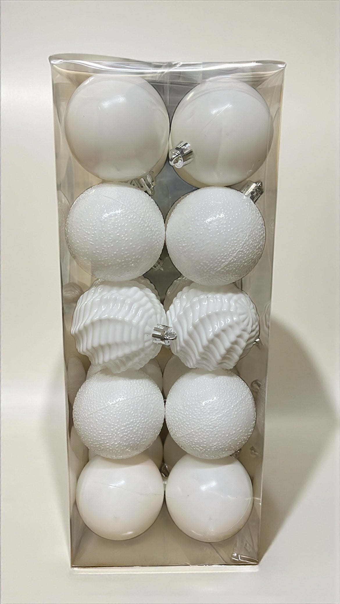 Paquete de 20 bolas navideñas blancas 6cm (BHK01271W)