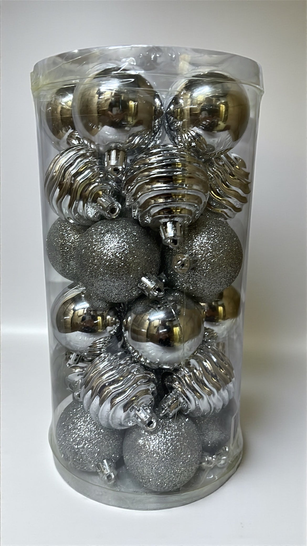 Tarro de 30 bolas navideñas plateadas 5cm (BHK01200S)