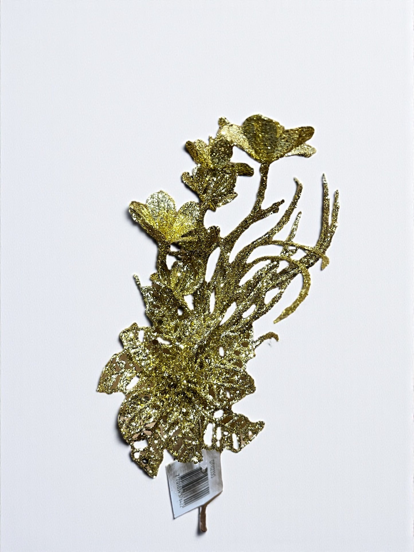 Pin artificial con flor y ramas dorado 16cm (DTI0233G) 561