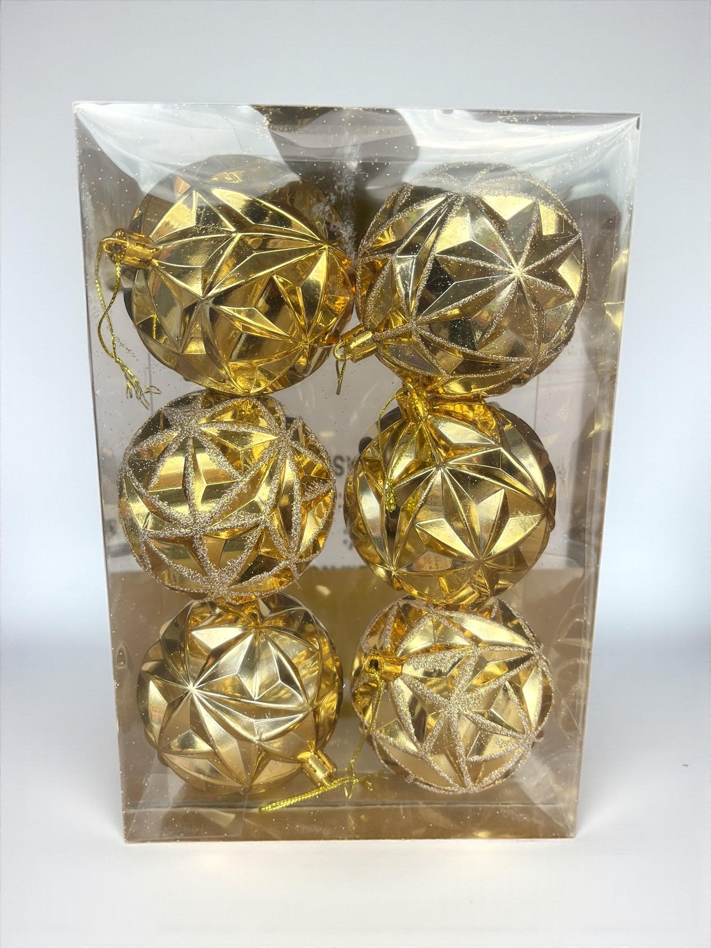 Paquete de 6 bolas navideñas doradas 8cm (T212D)