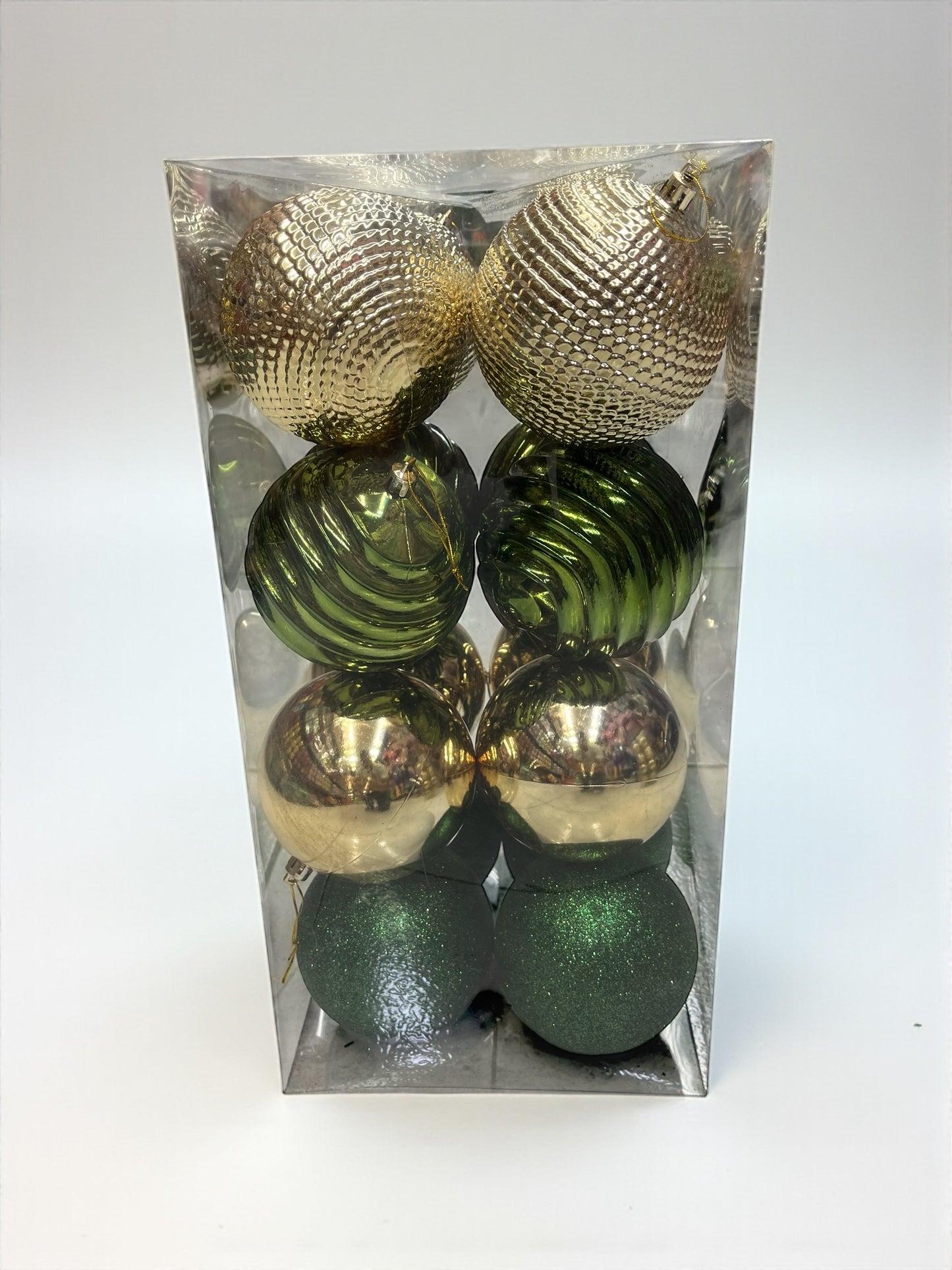 paquete x 16 bolas doradas x verde 10cm (973897)