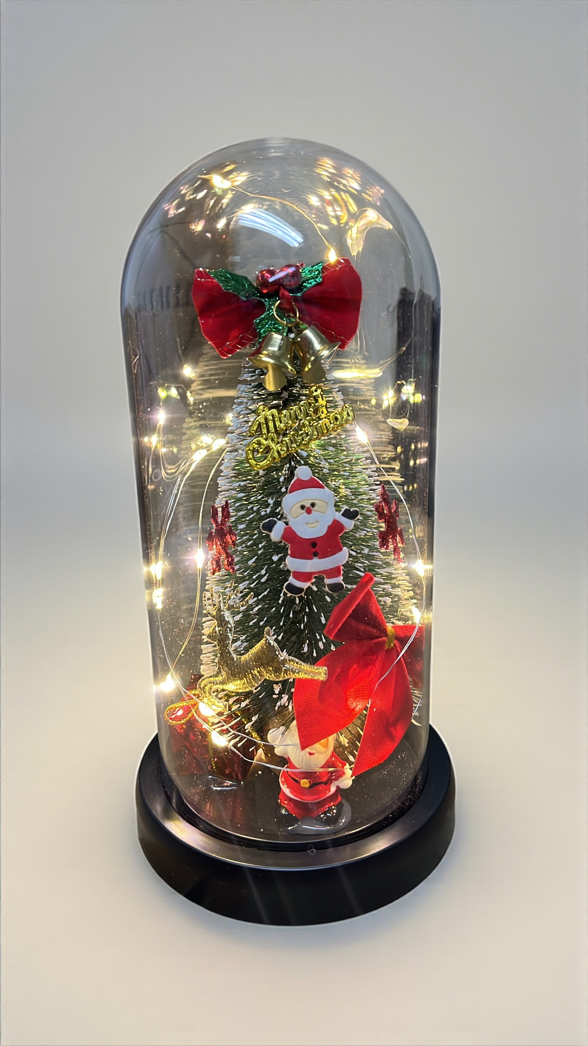 Árbol encapsulado navideño con decoración y luz 23cm (T105)