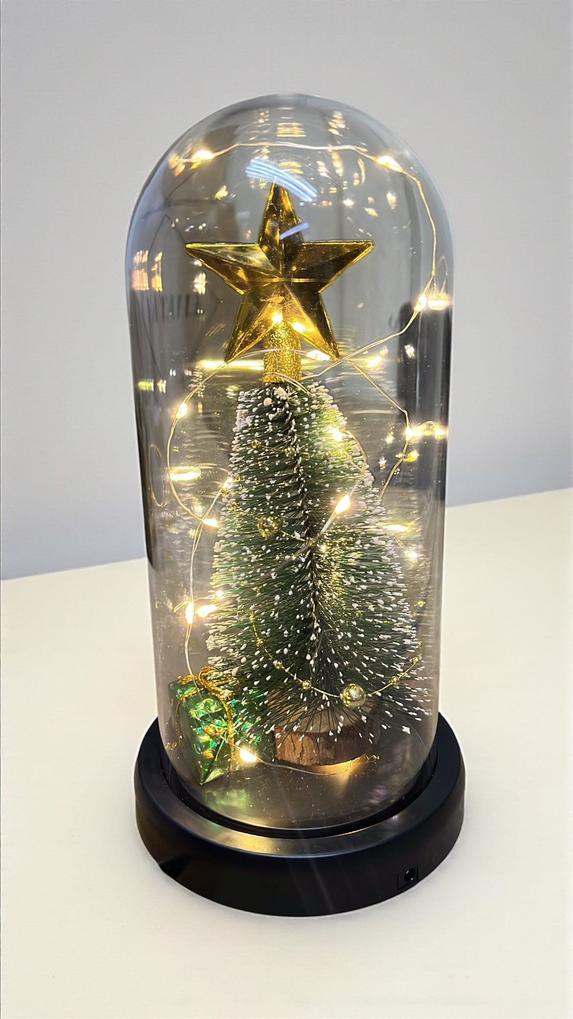 Árbol encapsulado navideño con decoración y luz 23cm (T105)