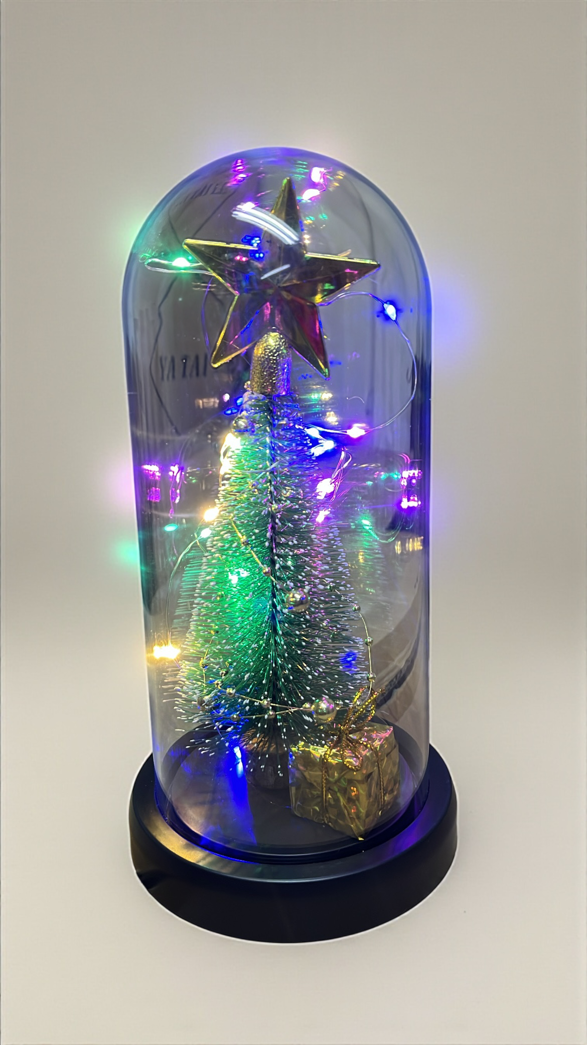 Árbol encapsulado navideño con decoración y luz 23cm (T105)