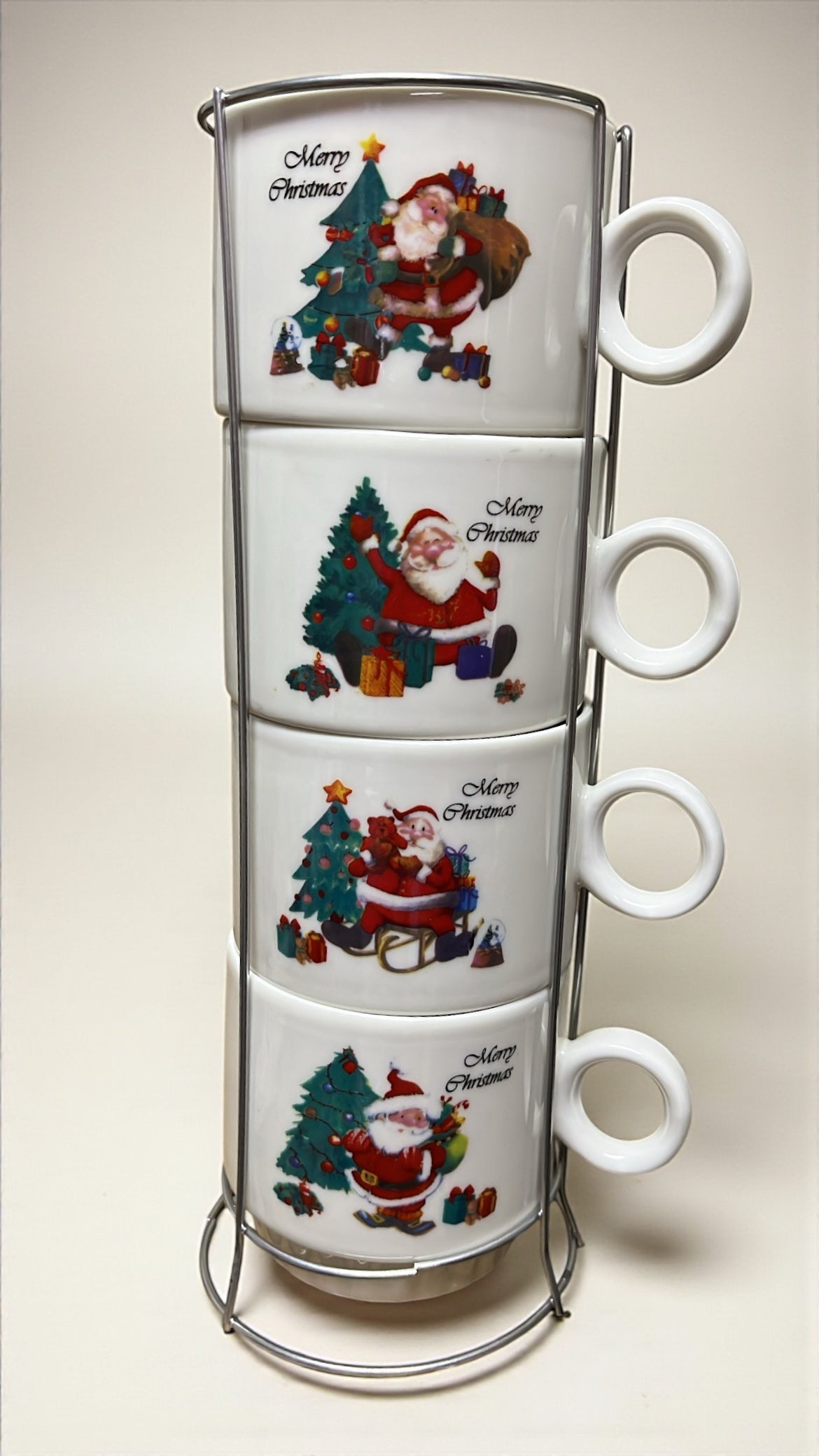 Set de 4 pocillos navideños 7cm x 12cm (T773)