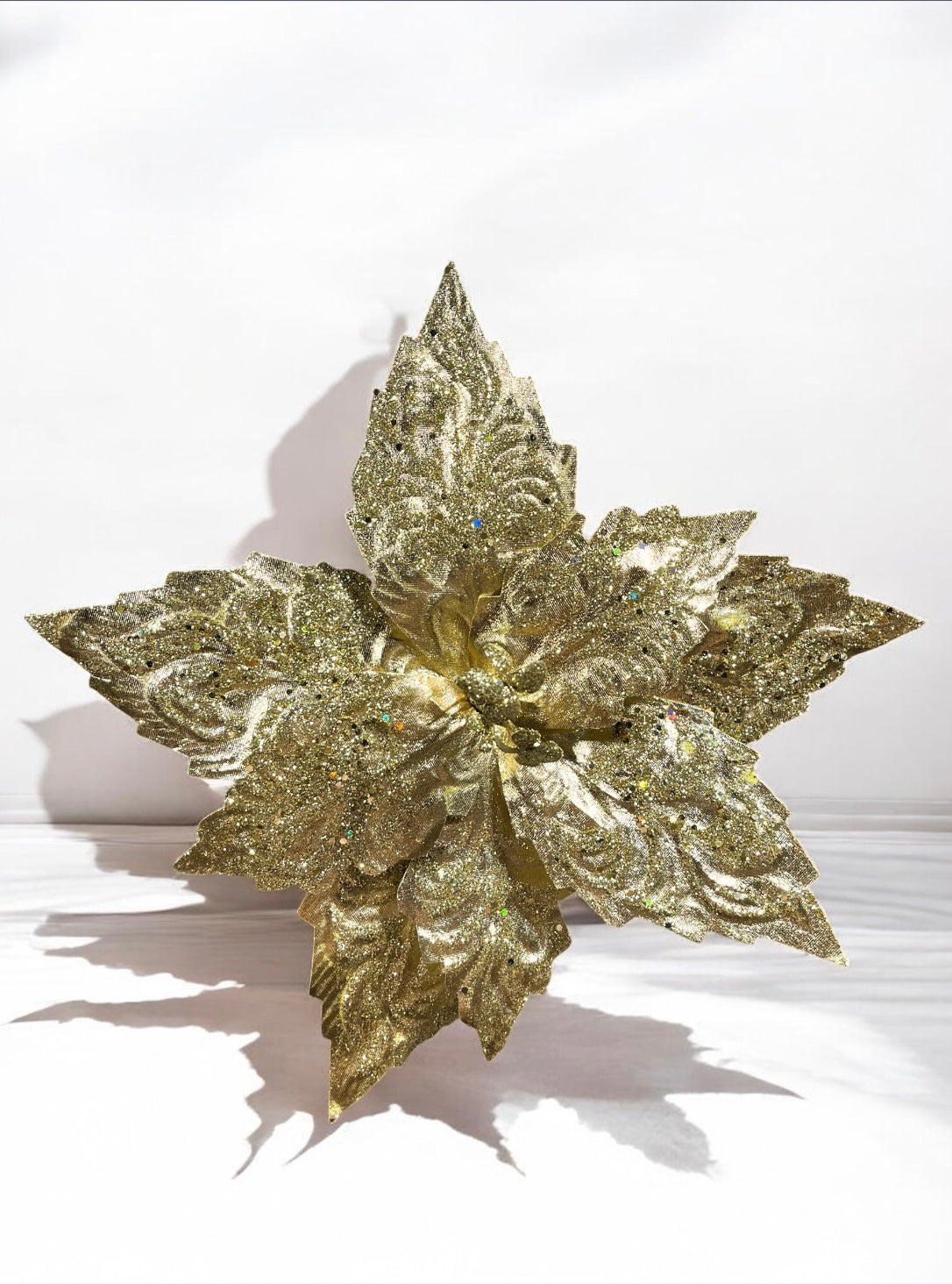 Flor artificial de 8 pétalos dorado metalizado 38cm (FLM00297MtG) 435