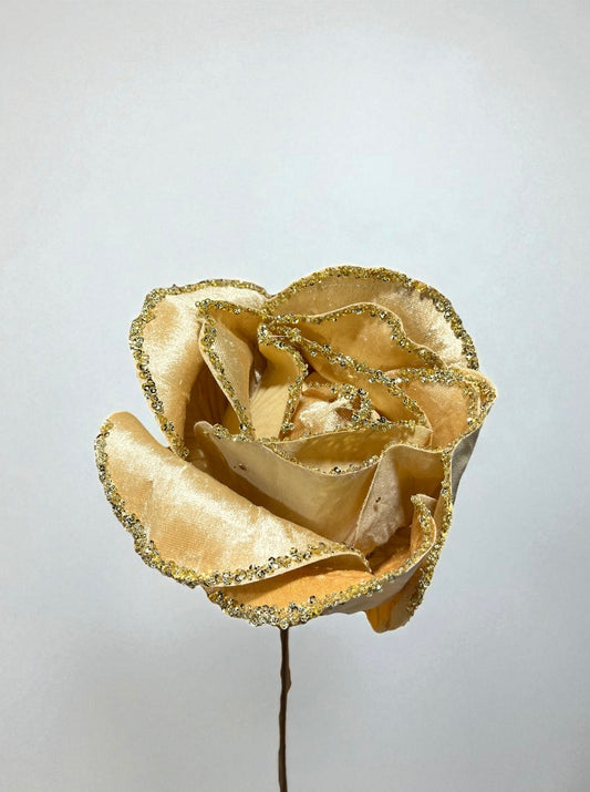 Rosa artificial color dorado 24cm (FHY0098G) 490