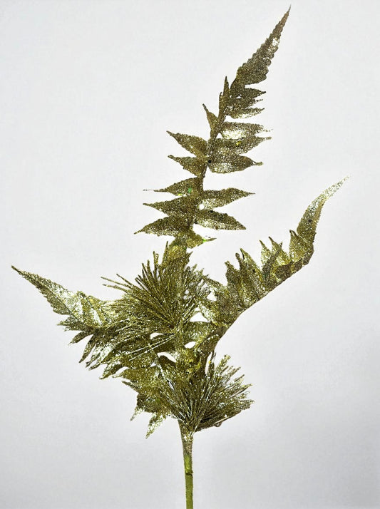 Follaje artificial de hojas y ramas de pino dorado 34cm (FLP0062G) 408