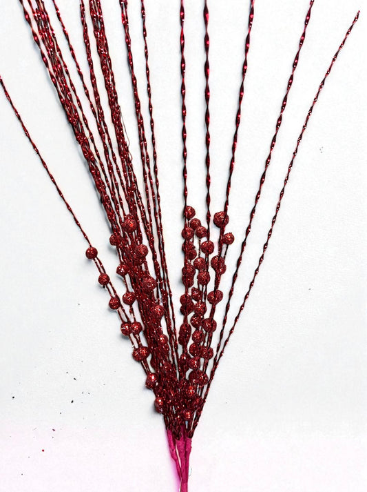 Follaje artificial sombrilla y bolas pequeñas rojo 38cm (DTI00423R) 413