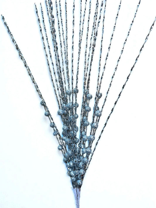 Follaje artificial sombrilla y bolas pequeñas plateado 38cm (DTI00423S) 415