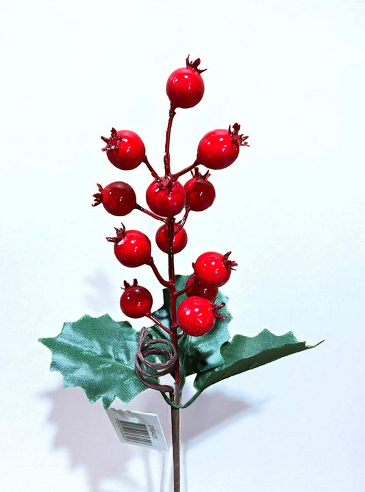Berry artificial con hojas y rulo 18cm (DTI00432R) 416