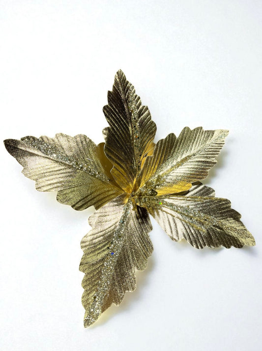 Flor artificial de 5 pétalos dorado metalizado 32cm (FLA02048MtG) 444