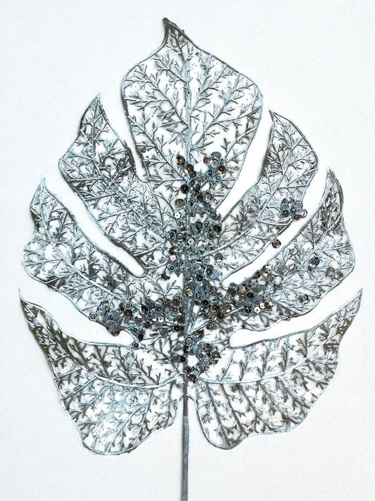 Hoja artificial plateada 30cm (FLR00953S) 406