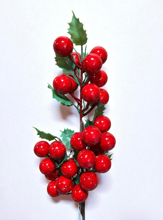 Berry artificial con frutos grandes y hojas 30cm (DTI00542R) 417