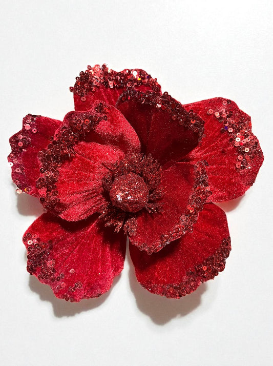 Flor artificial magnolia de 8 pétalos roja 18cm (FLR01144R) 538
