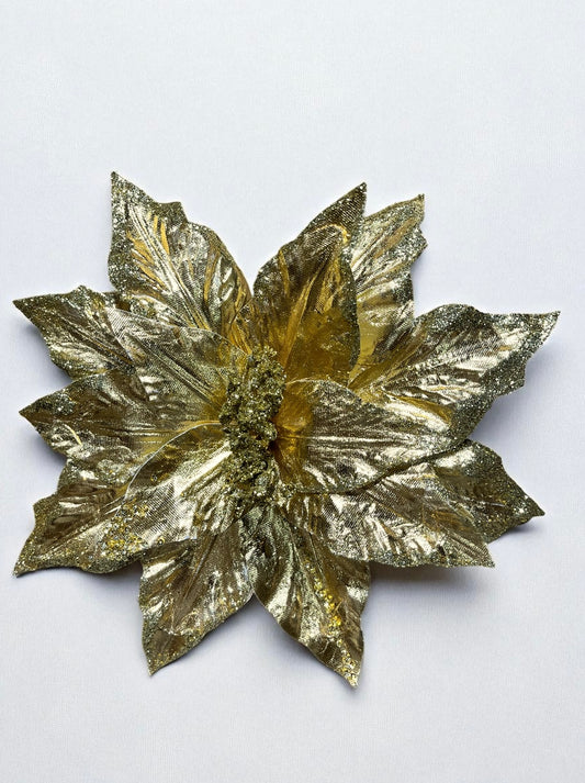 Flor artificial de 14 pétalos dorado metalizado 34cm (FLA02850MtG) 451
