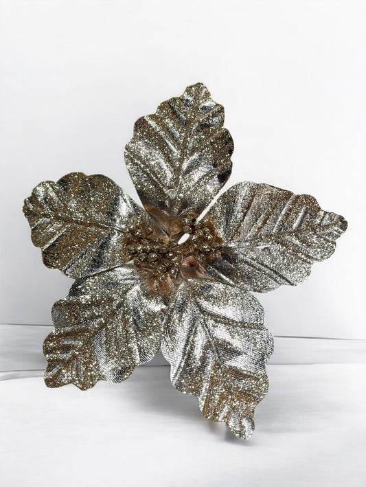 Flor artificial de 5 pétalos color bronce claro metalizado 20cm (FLX01040MLCO) 476