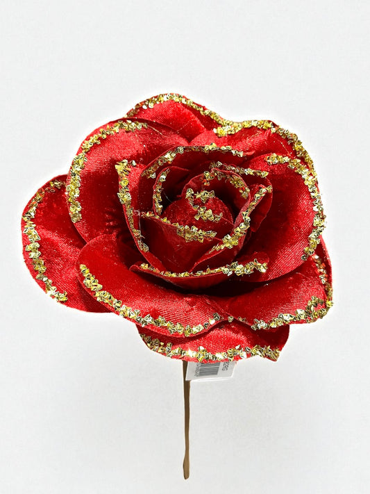 Rosa artificial color rojo 24cm (FHY0082RG) 485