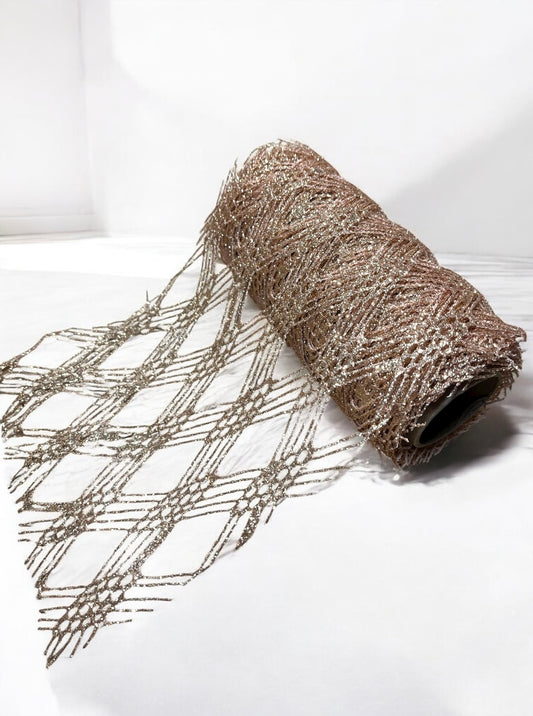 Malla palo de rosa perforaciones en diamante 15cm x 4.6m (YW0737-009OP)