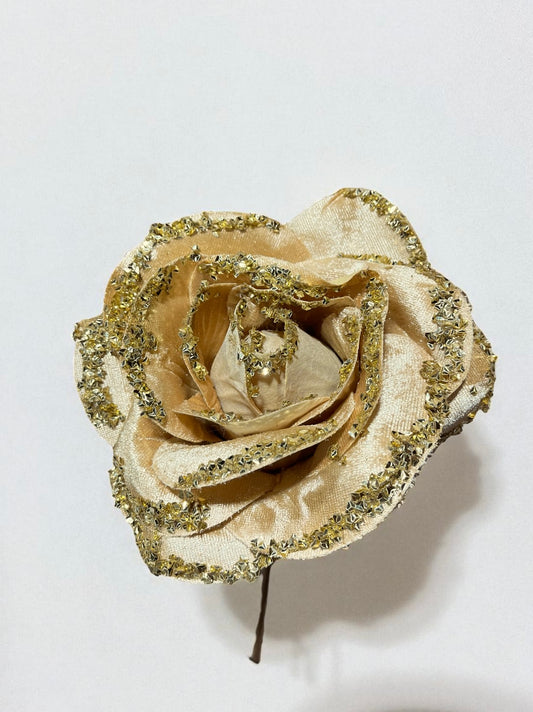 Rosa artificial color dorado 24cm (FHY0082G) 486
