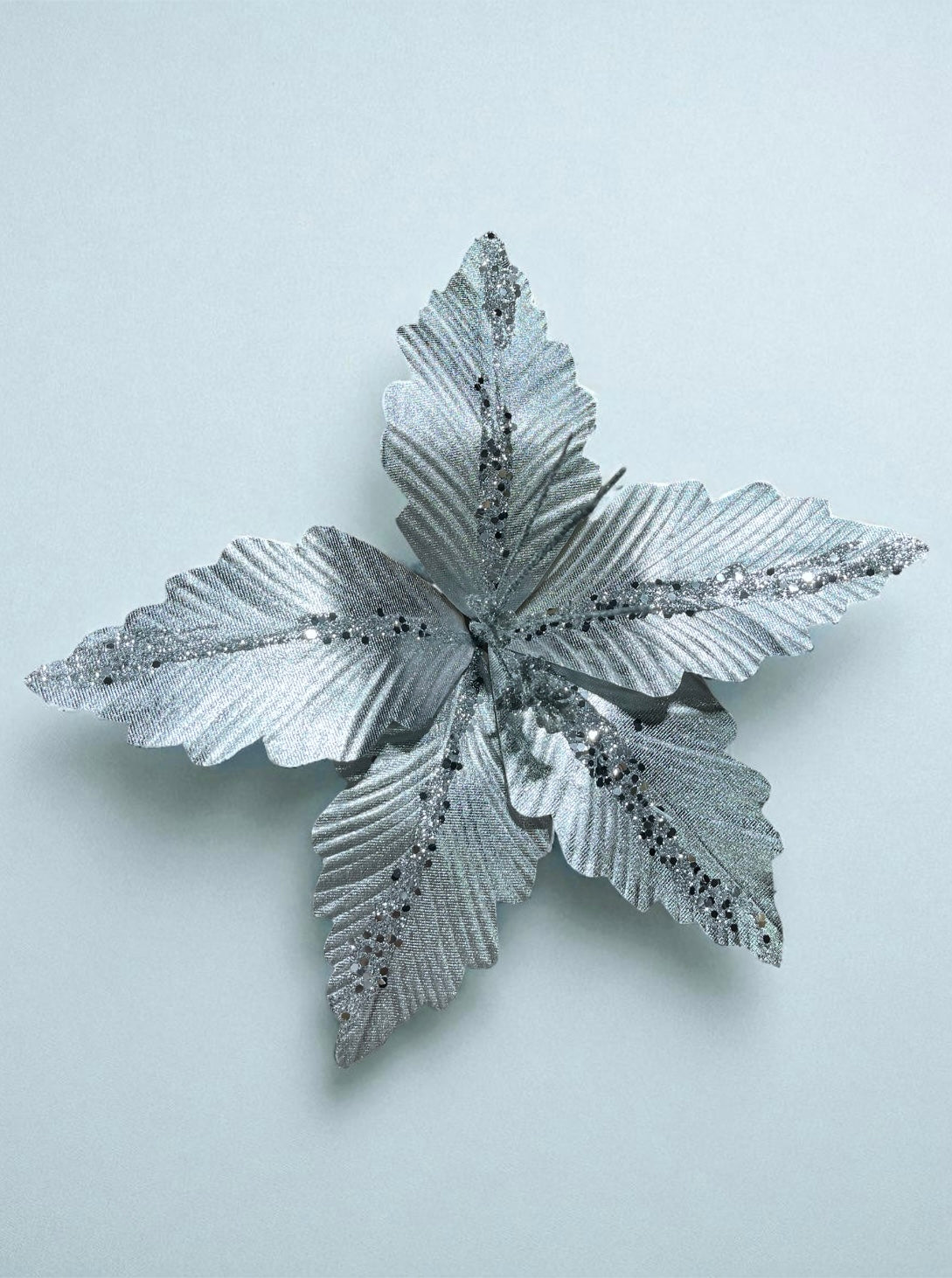 Flor artificial de 5 pétalos plateada 32cm (FLA02048S) 446