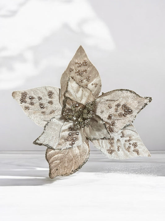 Flor artificial de 12 pétalos champaña 22cm (FLI0021CH) 522