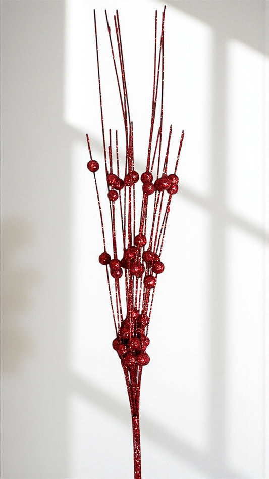 Espiga navideña con bolas escarchadas 30cm (K2567)