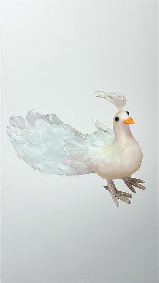 Pavo blanco 43cm x 15cm x 12cm (CCY01156W)