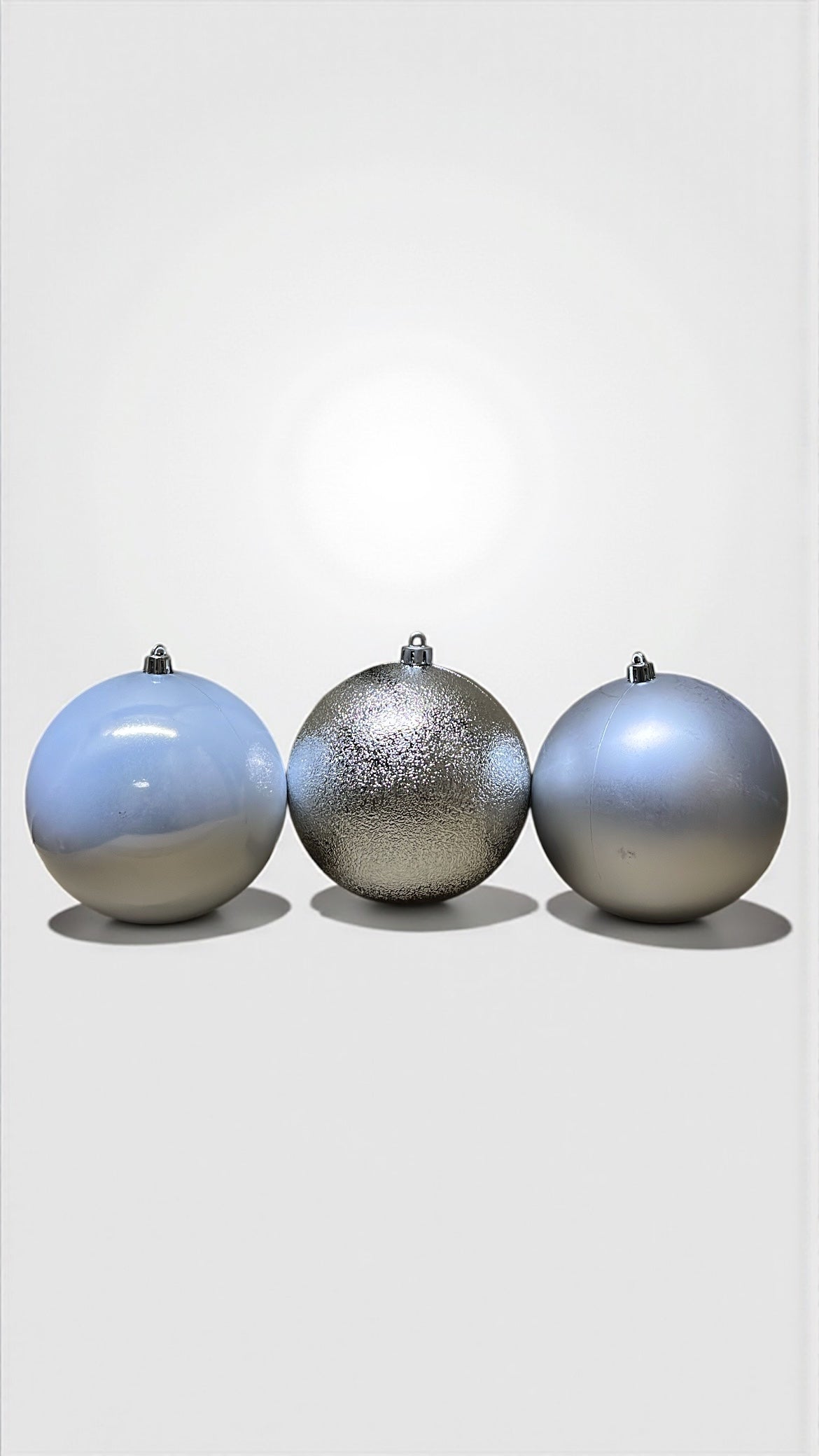 Tarro de 3 bolas navideñas plateadas 12cm (BHK01260S)
