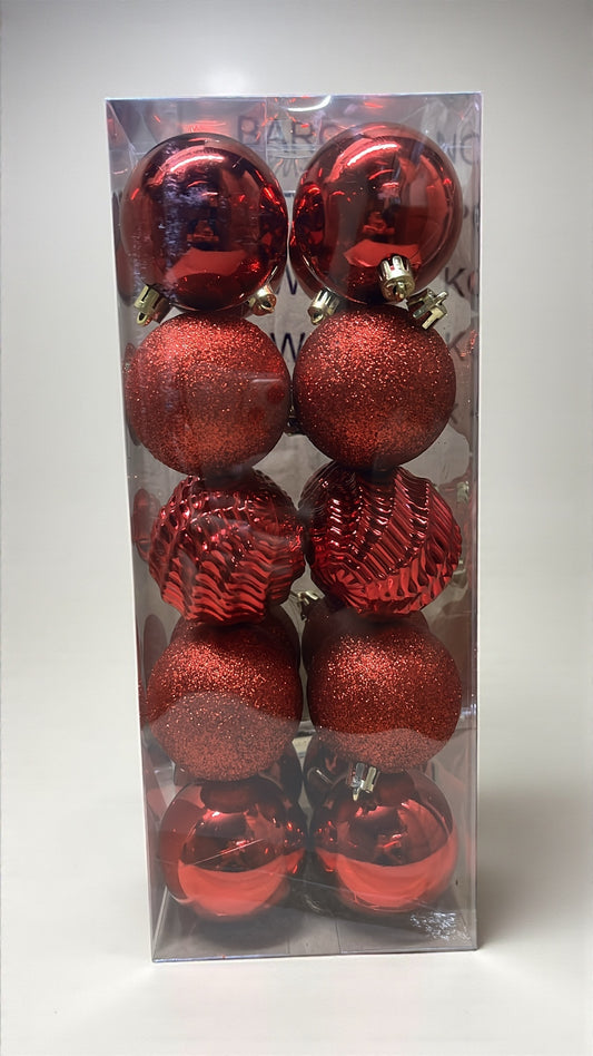 Paquete de 20 bolas navideñas rojas 6cm (BHK01271R)