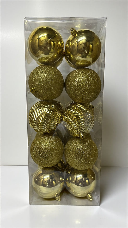 Paquete de 20 bolas navideñas doradas 8cm (BHK01226G)