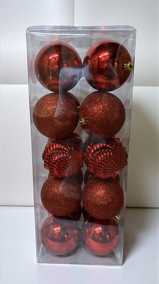 Paquete de 20 bolas navideñas rojas 8cm (BHK01226R)