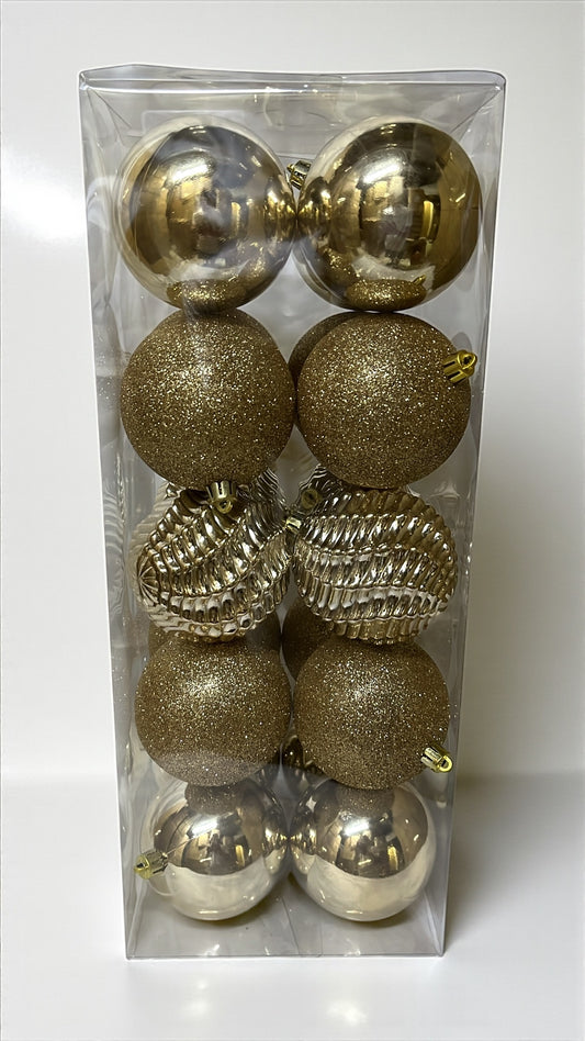 Paquete de 20 bolas navideñas champaña 8cm (BHK01226CH)