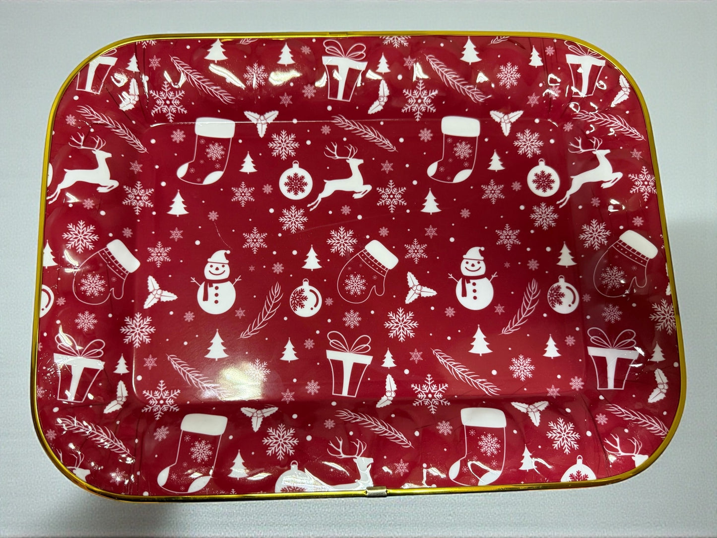 Bandeja navideña plástica 42cm x 31cm (I016)
