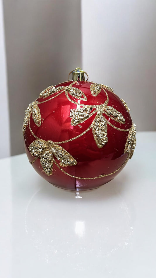 Bola navideña roja x dorada 12cm (BHK01254RG)