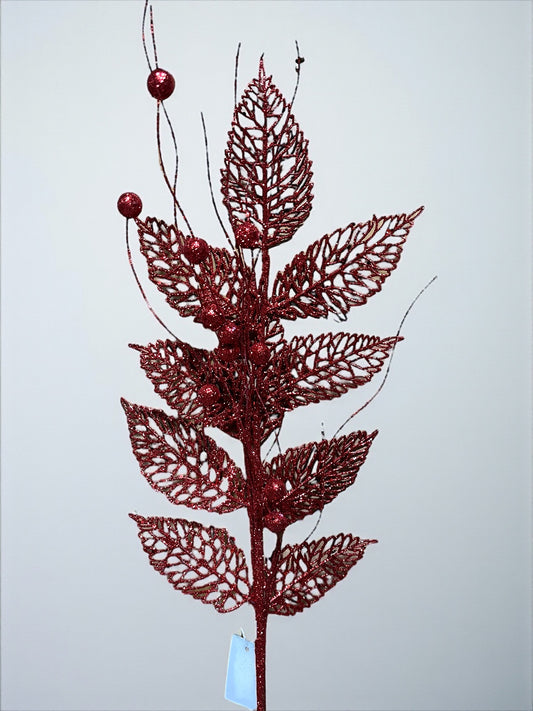 Follaje artificial de hojas y frutos rojo 42cm (FLA03115R) 517