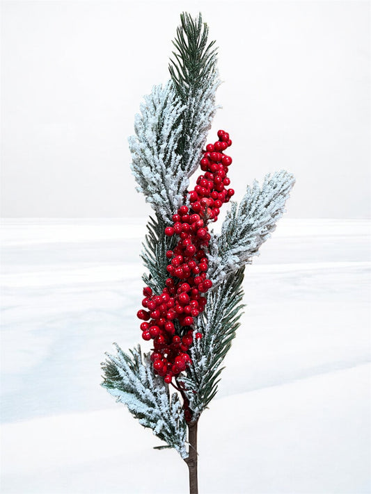 Berry con ramas nevadas 30cm (FLA02132R) 450