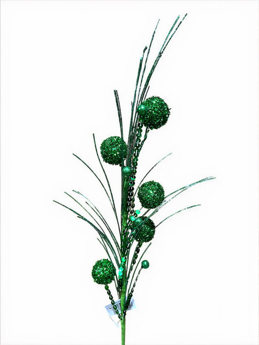 Follaje artificial con ramas y bolas verde 38cm (FLP0047E) 560