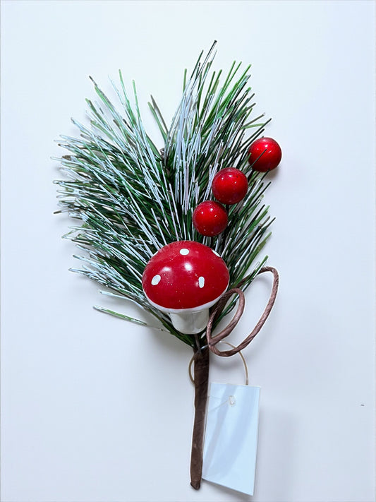 Pin artificial con hongo y frutos 11cm (DTI00482) 574