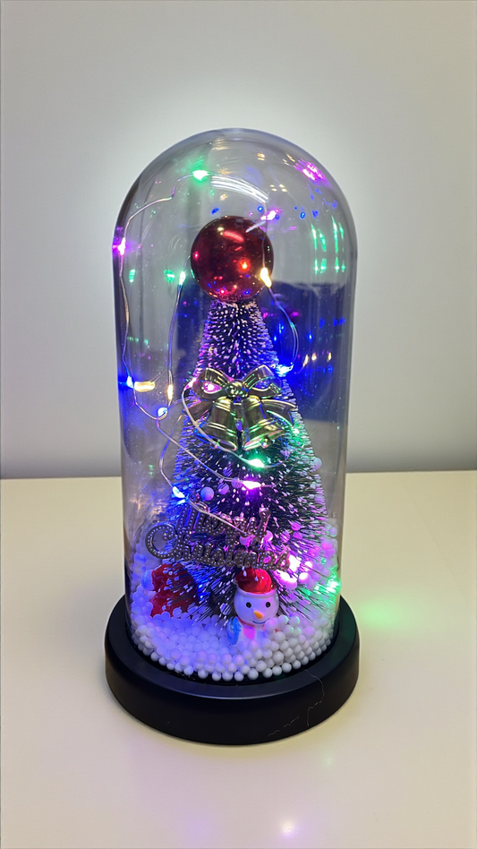 Árbol encapsulado navideño con decoración y luz 23cm (T105)