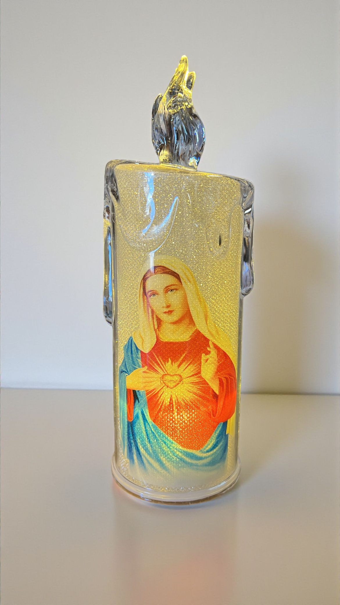 Vela LED decorativa diseño de santos 15cm (HG2024-1032)