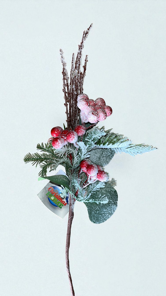Pin navideño berries nevado (CH2654)