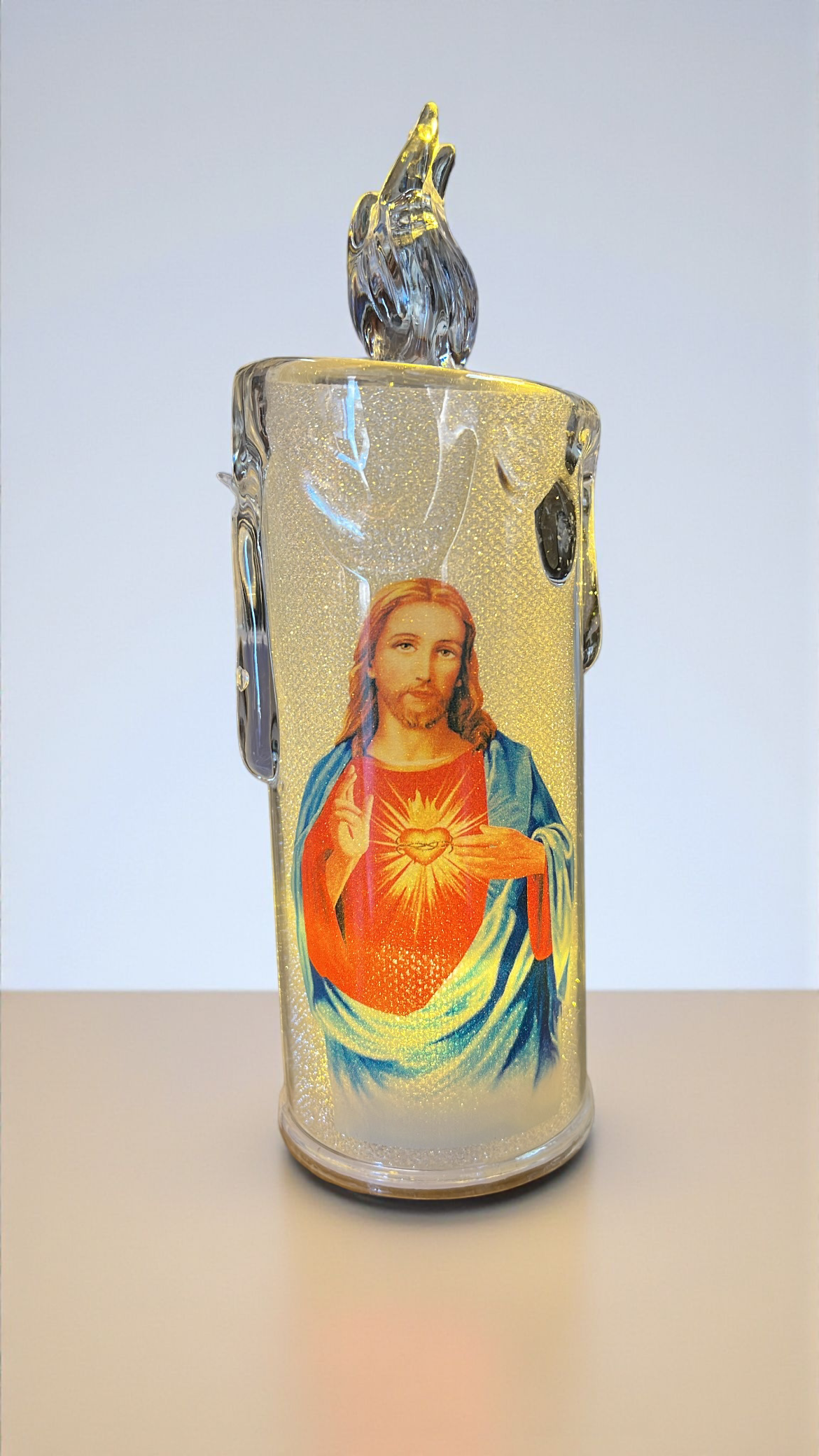 Vela LED decorativa diseño de santos 15cm (HG2024-1032)