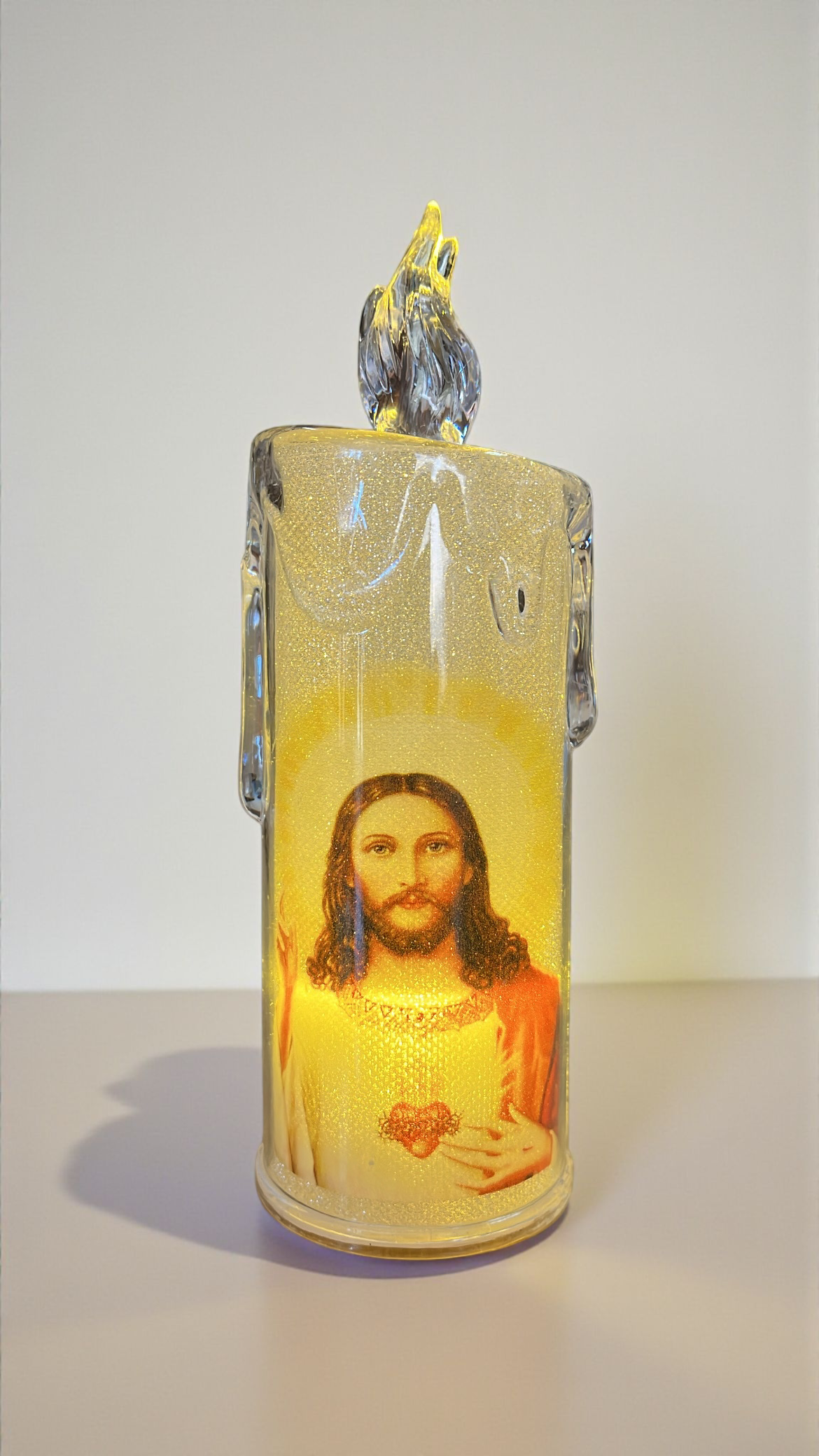 Vela LED decorativa diseño de santos 15cm (HG2024-1032)