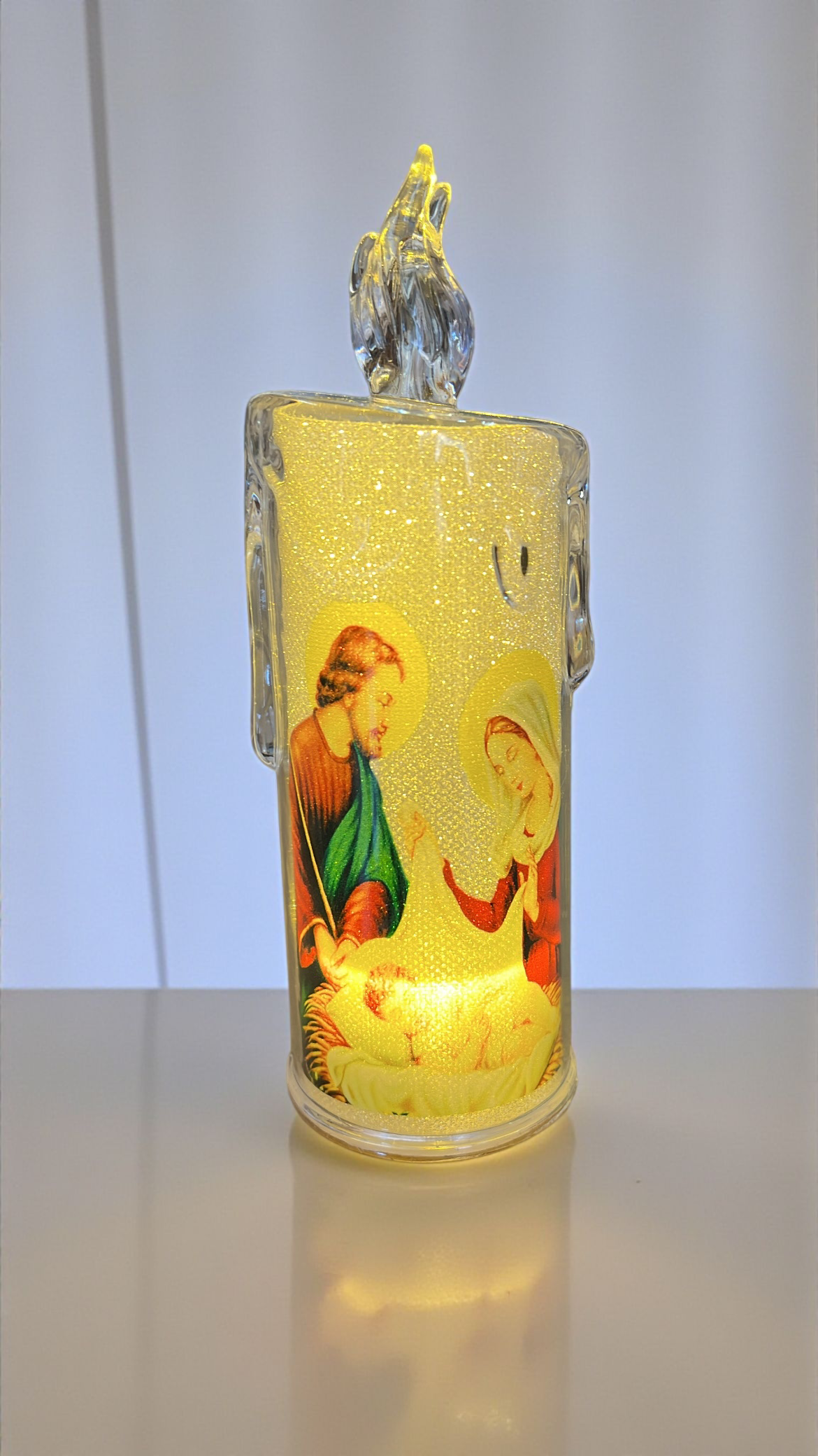 Vela LED decorativa diseño de santos 15cm (HG2024-1032)