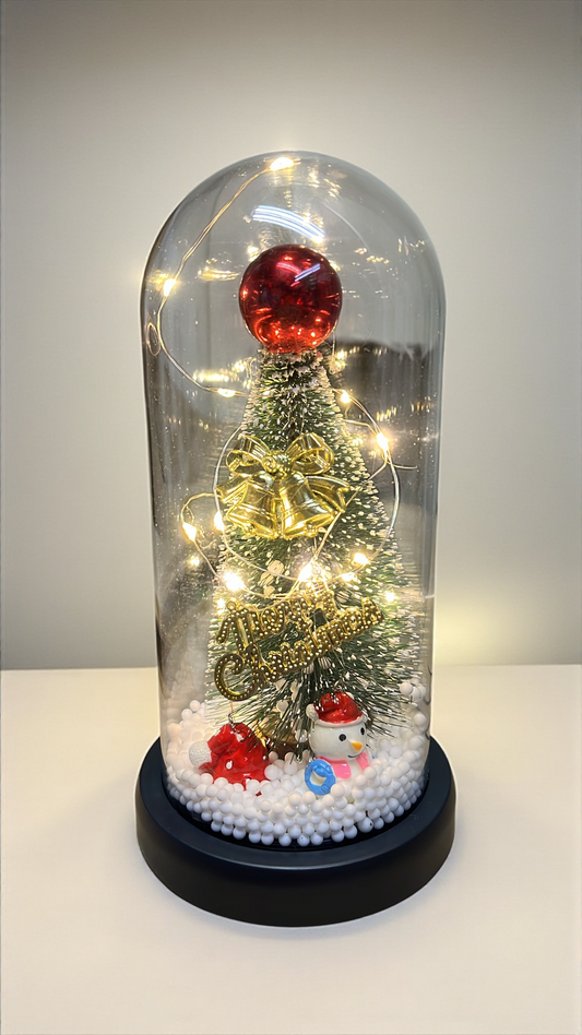Árbol encapsulado navideño con decoración y luz 23cm (T105)